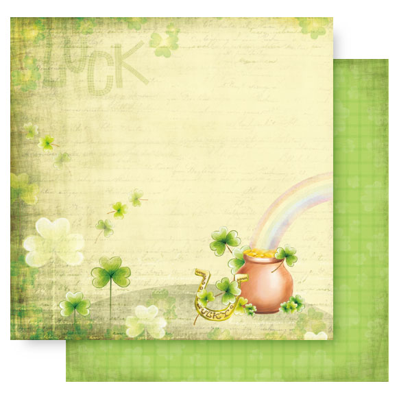 12x12 Double Sided Glitter-St. Patrick Day-Pot Of Gold