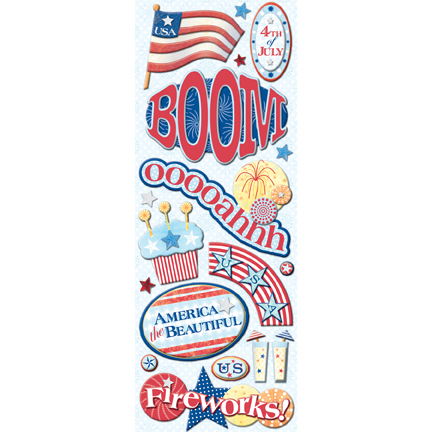 4th Of July Adhesive Chipboard