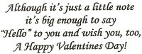 Valentine-Just A Little Note