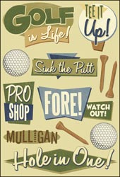 Cardstock Sticker/Golf