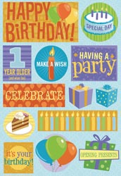 Cardstock Stickers/Birthday Party