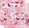 12x12 Double Sided Glitter Paper/Peony & Butterfly