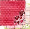 12x12 Double Sided Glitter Paper/Pink Chines Peony Dots