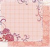 12x12 Double Sided Glitter Paper/Pink Peony Check