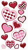 Chocolate Cherry Hearts-Metallic 3D Stickers