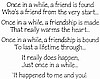 Once In A While/Friendship