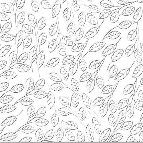 12x12 Embossed Peek-A-Boo Leaves White