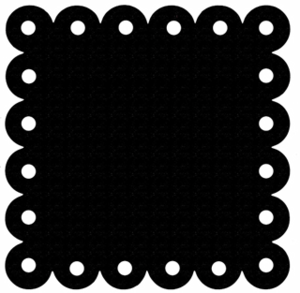 12x12 With An edge-Large Eyelet Black