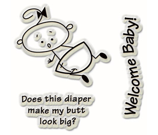 Welcome Baby/Clear Mini Stamps