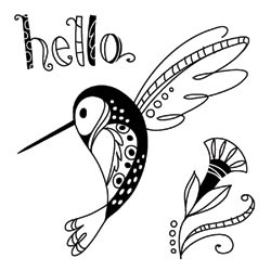 Clear Mini Stamp Hello Hummingbird