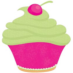 Cup Cake Die-Cut Glitter Paper