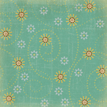 12x12 Brownie Girl Scout Teal Flower Swirl