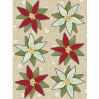 Christmas Cheer Poinsettia Felt Stickers