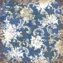 12x12 Blue Awning Blue Floral Embossed Paper