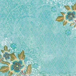 12x12 Abrianna Teal Flowers