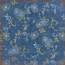 12x12 Blue Awning Blue Swirl Floral Flat Paper