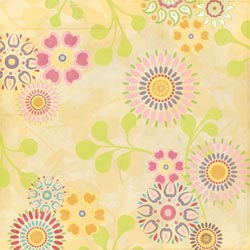 12x12 Wild Raspberry Floral Flat Paper