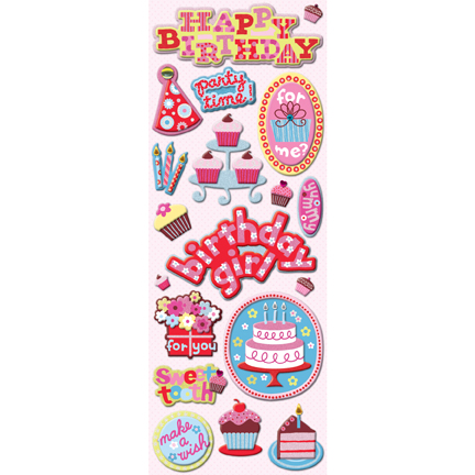 Sweetie Birthday Adhesive Chipboard