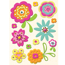 Berry Sweet Floral Felt Stickers