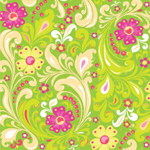 12x12 Green Floral Glitter Paper/Berry Sweet