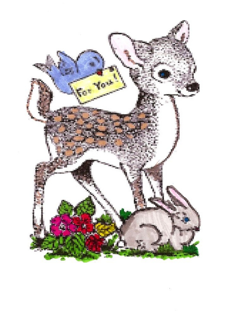 Deer/Violets
