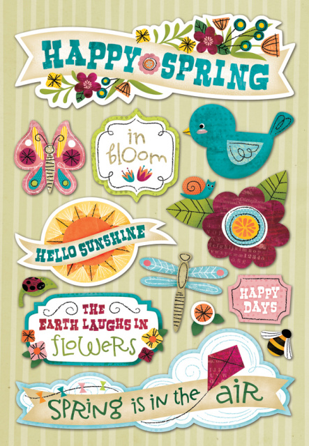 Happy Spring/Cardstock Stickers