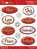 Holiday Words Dome Epoxy Stickers